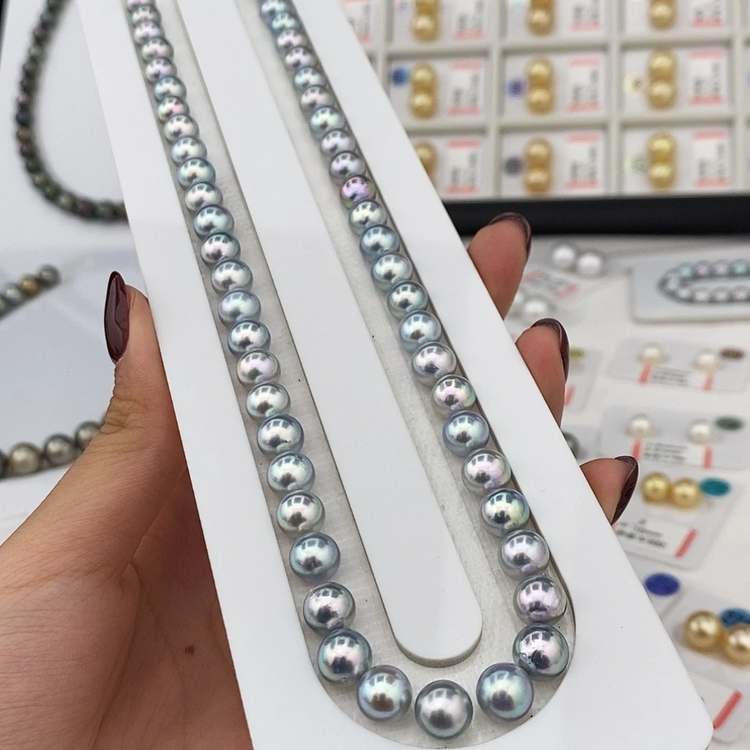 未镶嵌颈饰海水珍珠海水真多麻项链7-8mm52颗买断价无鉴赏