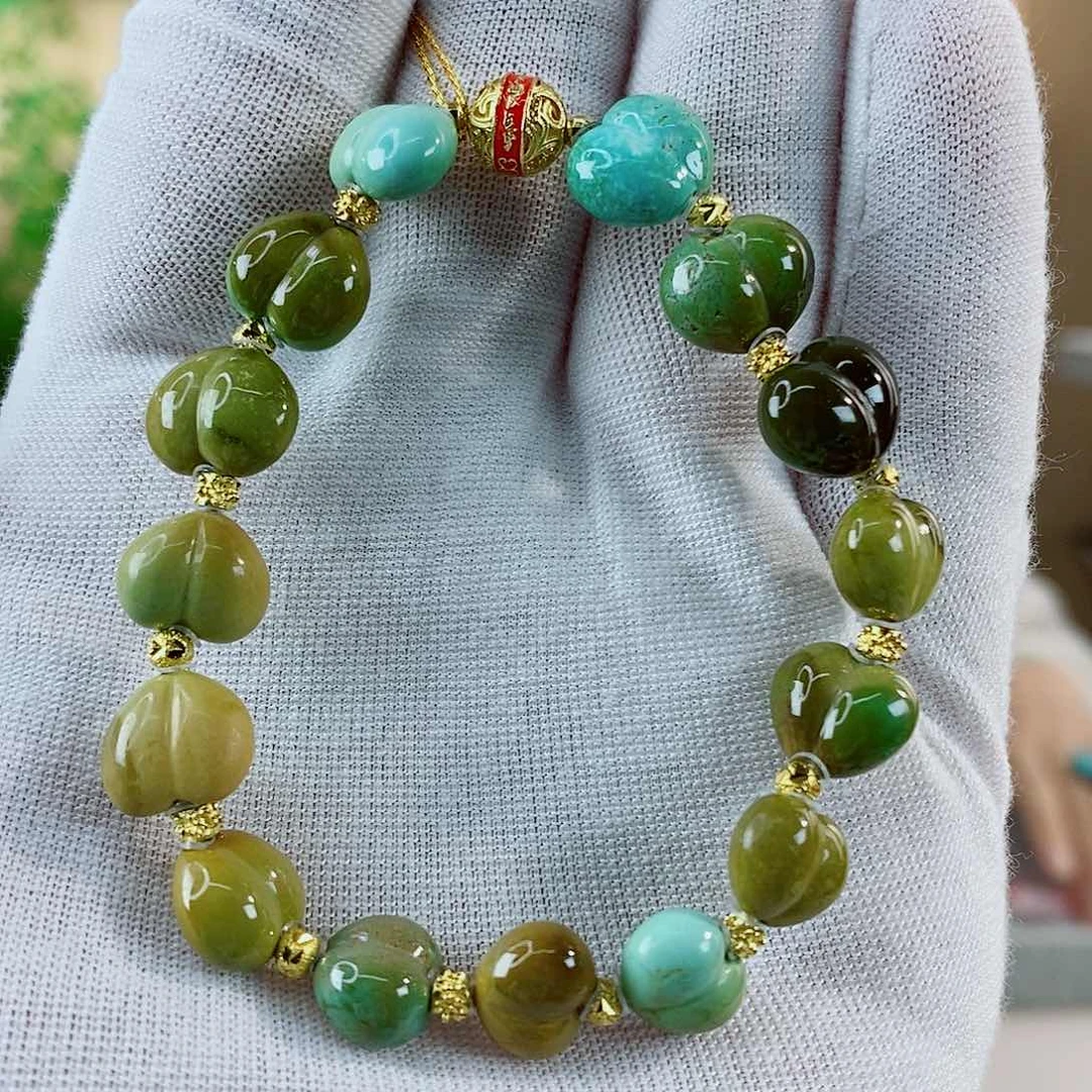 银S925镀金镶嵌绿松石珠宝奇石