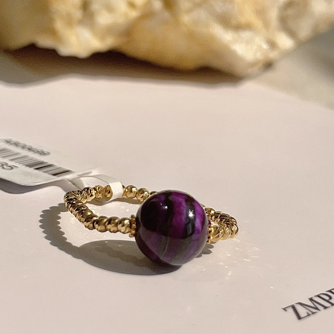 舒俱来皇家紫圆珠戒指18K/AZB3135【编码多样性】