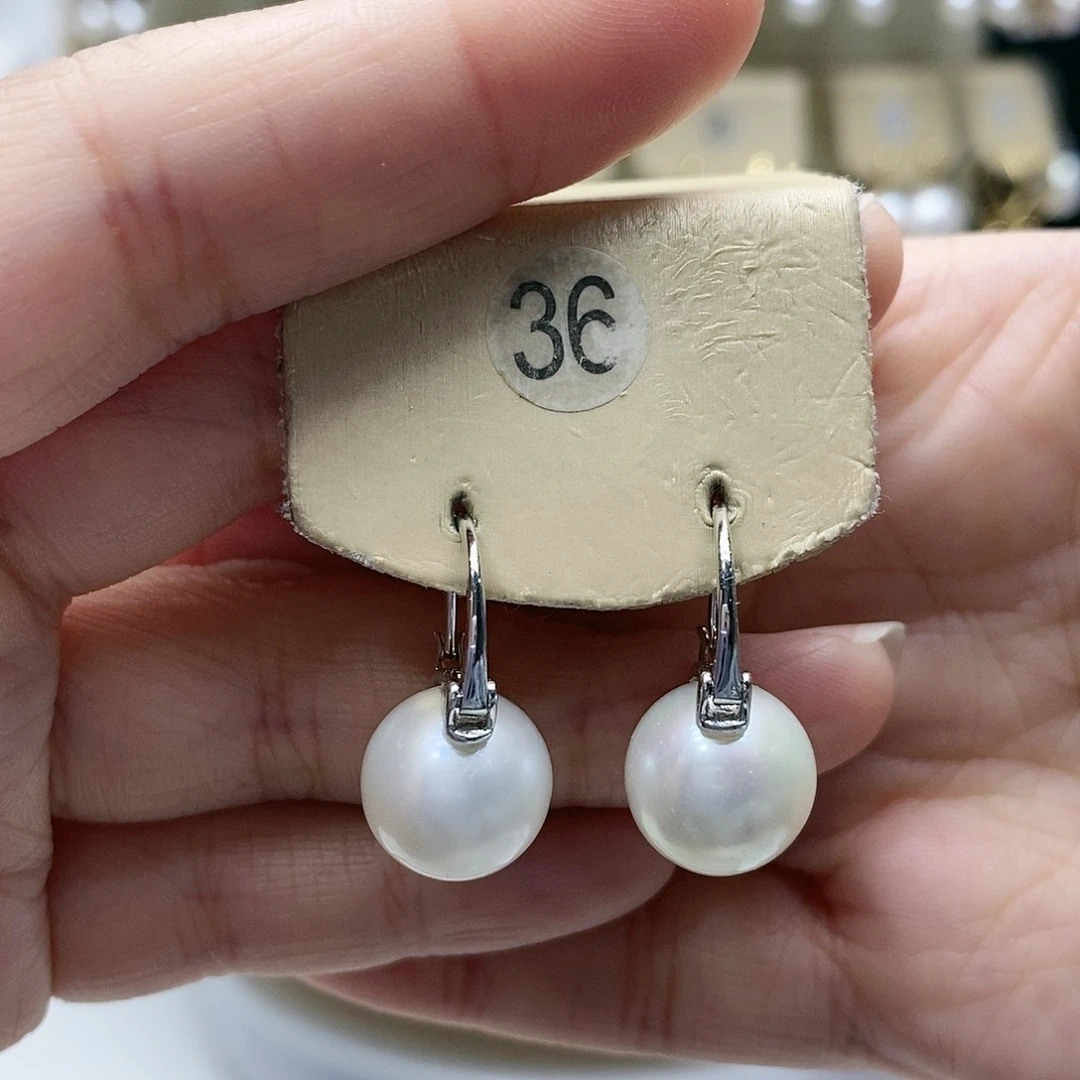 淡水珍珠耳饰银S925镶嵌