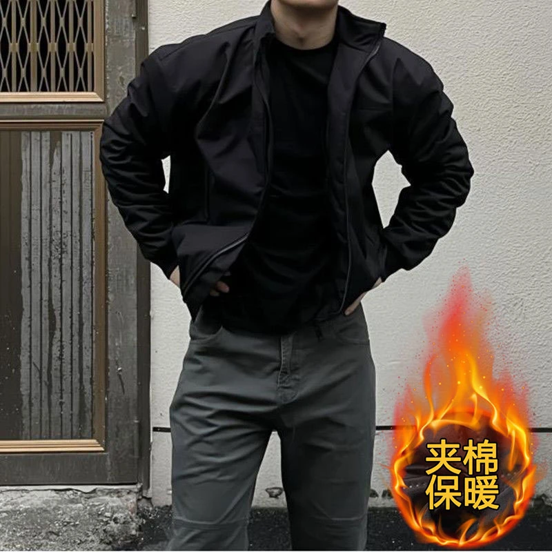 美式立领夹克棉服男款秋冬季潮牌高街痞帅休闲工装保暖外套潮流