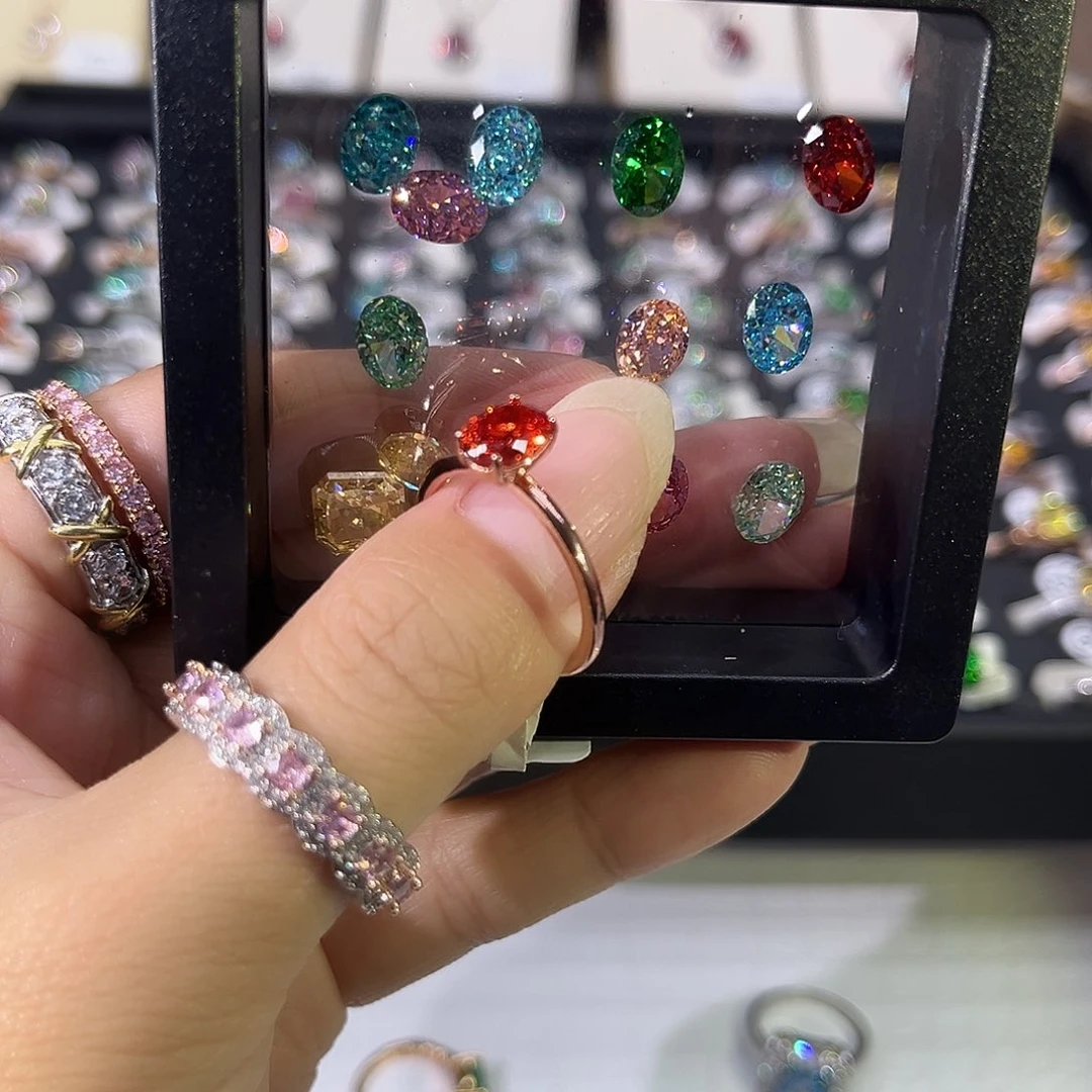 莫桑石非金属SH K枚光臂鸽子蛋（换帕拉恰）一卡-12