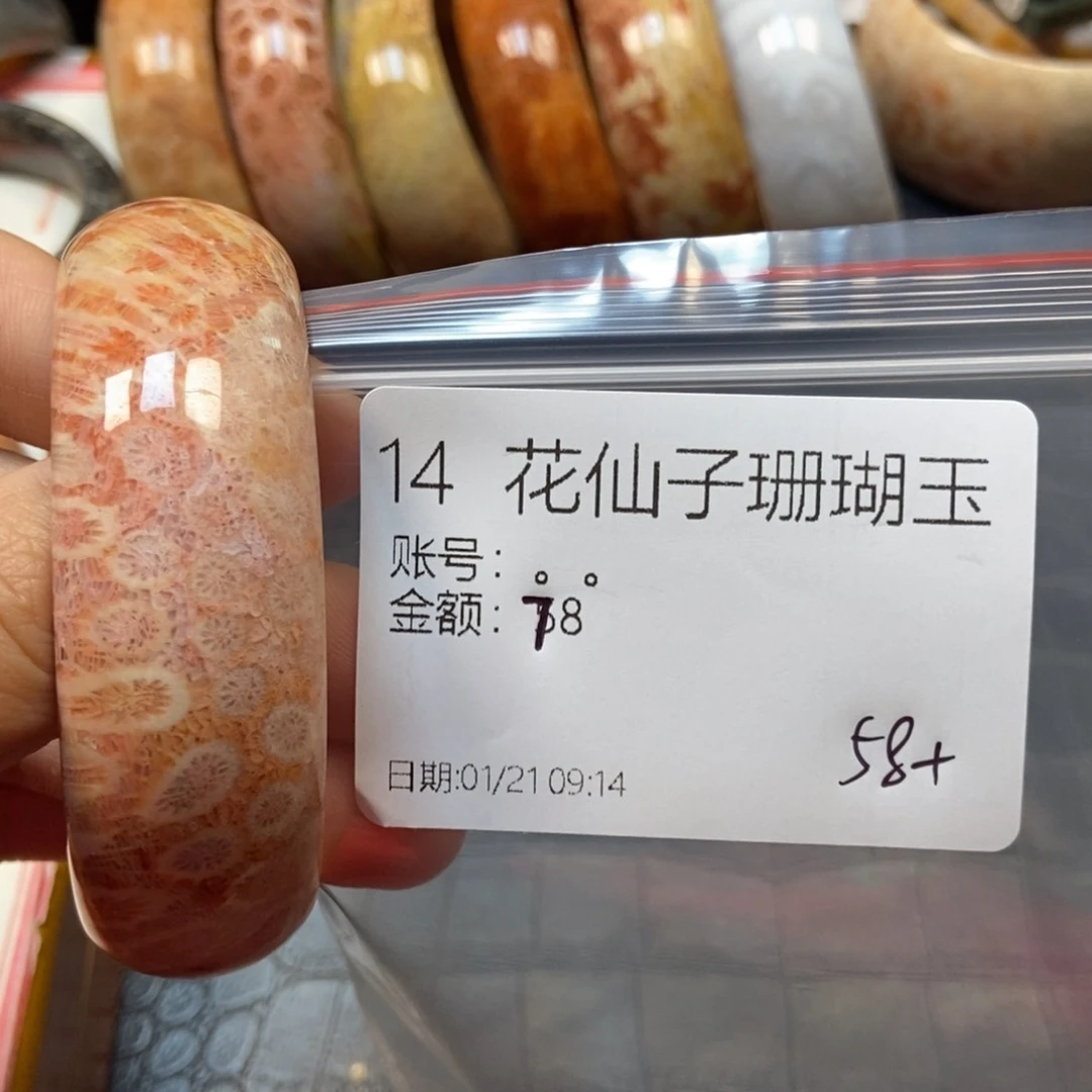 硅化珊瑚（珊瑚玉）手镯未镶嵌。*14