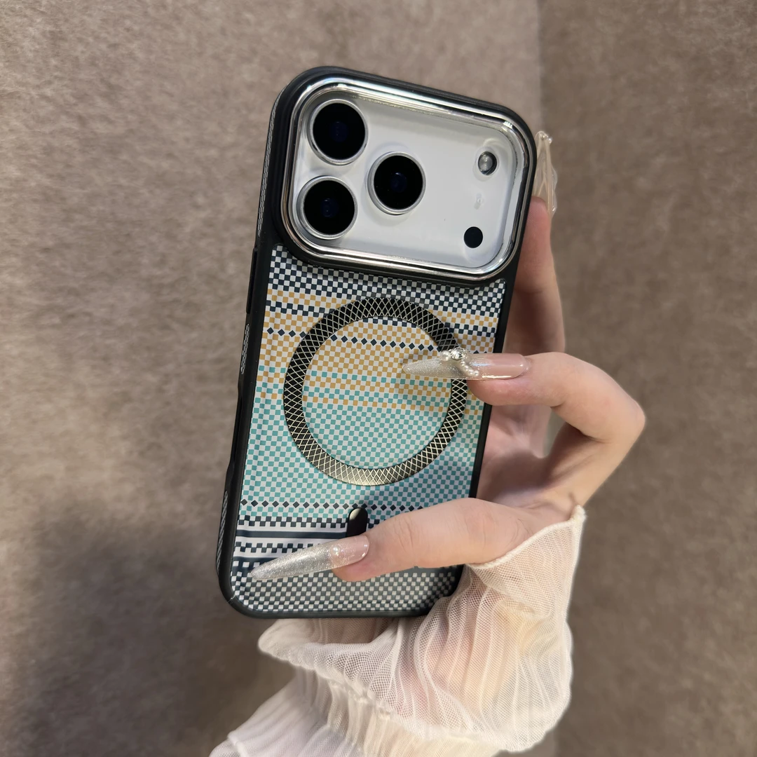 新款电镀凯夫拉碳纤维纹适用苹果17ProMax手机壳磁吸16小众15/14