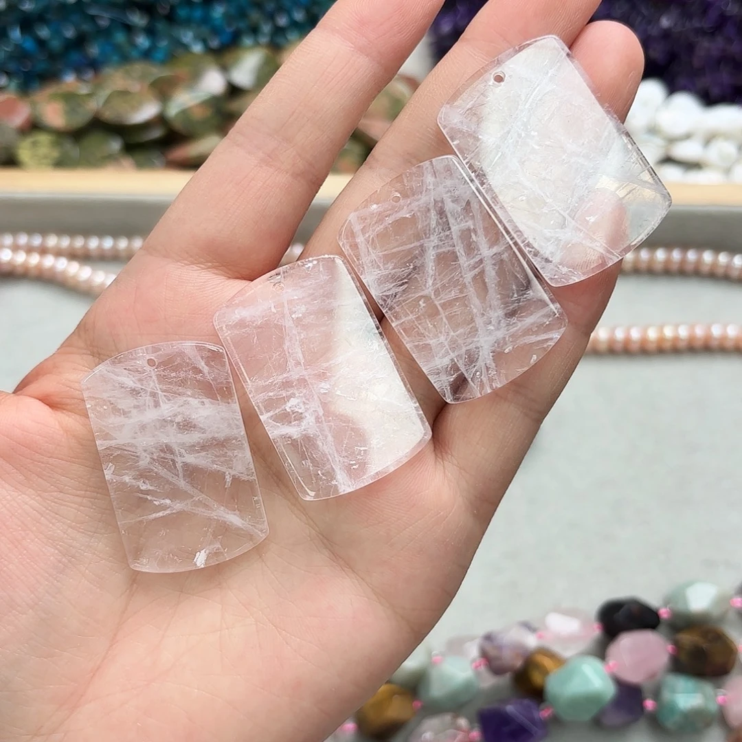 玛瑙/玉髓未镶嵌珠宝半成品25×39白水无事牌一颗