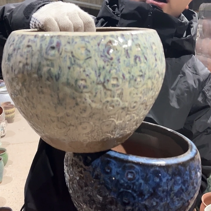 紫砂花盆高17口20————