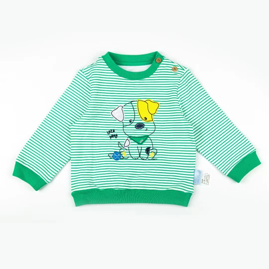 MS200322绿色条纹狗卫衣