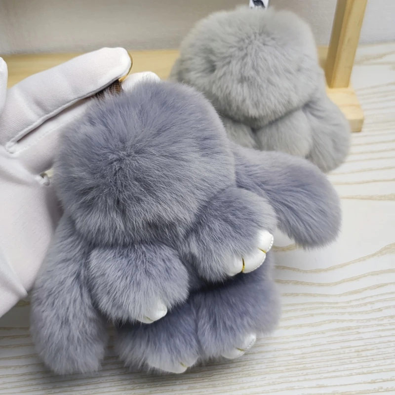 【厂家直销】真獭兔毛兔子玩偶加大款可爱挂件生日礼物ins风钥匙扣