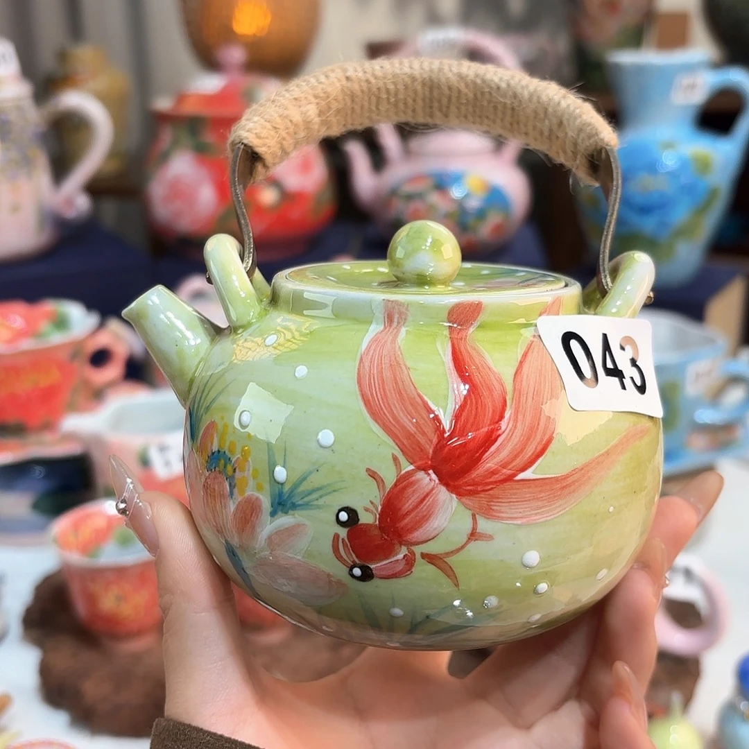 景德镇手绘高温釉下彩陶瓷茶具