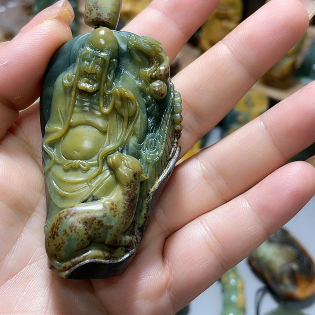 【闪购商品】未镶嵌岫岩河磨玉（透闪石质玉）挂件惟****去