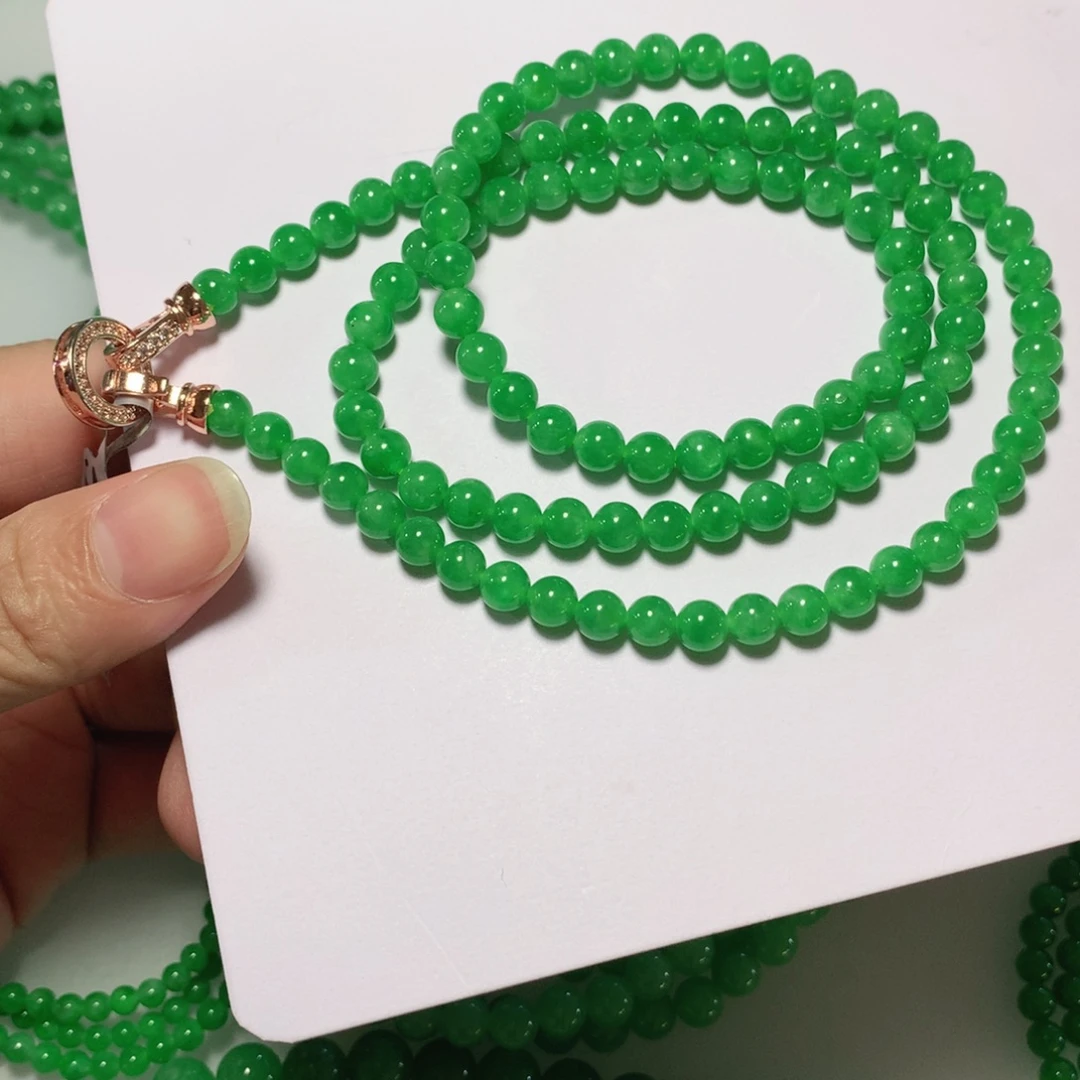 白***兔翡翠未镶嵌手链缅甸翡翠