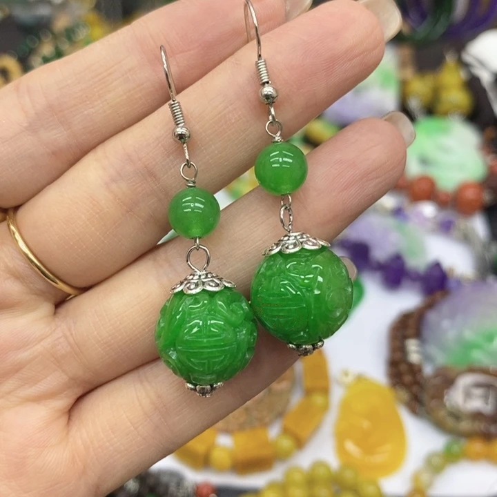 翡翠未镶嵌耳饰耳坠5