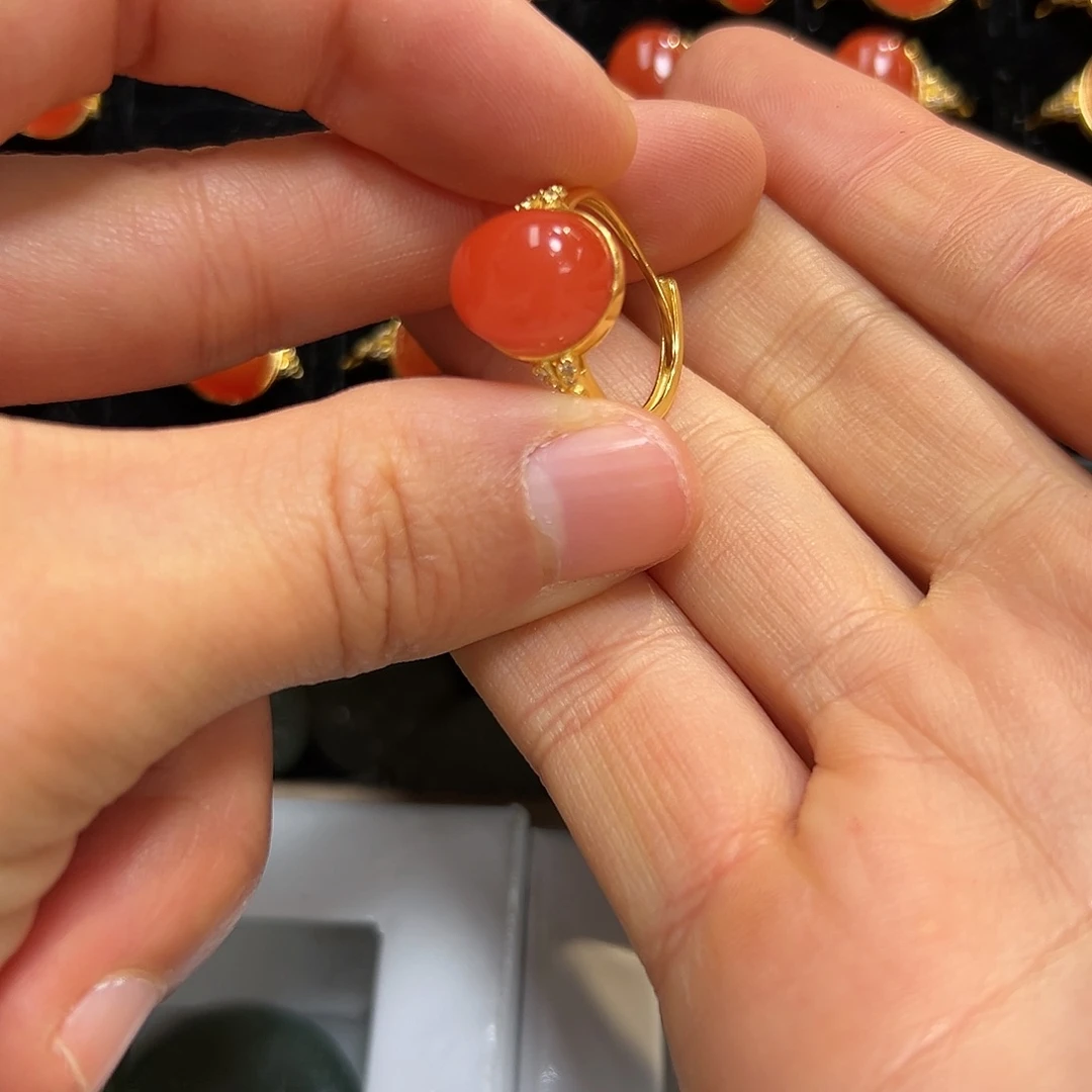 南红玛瑙戒指银S925镶嵌@****