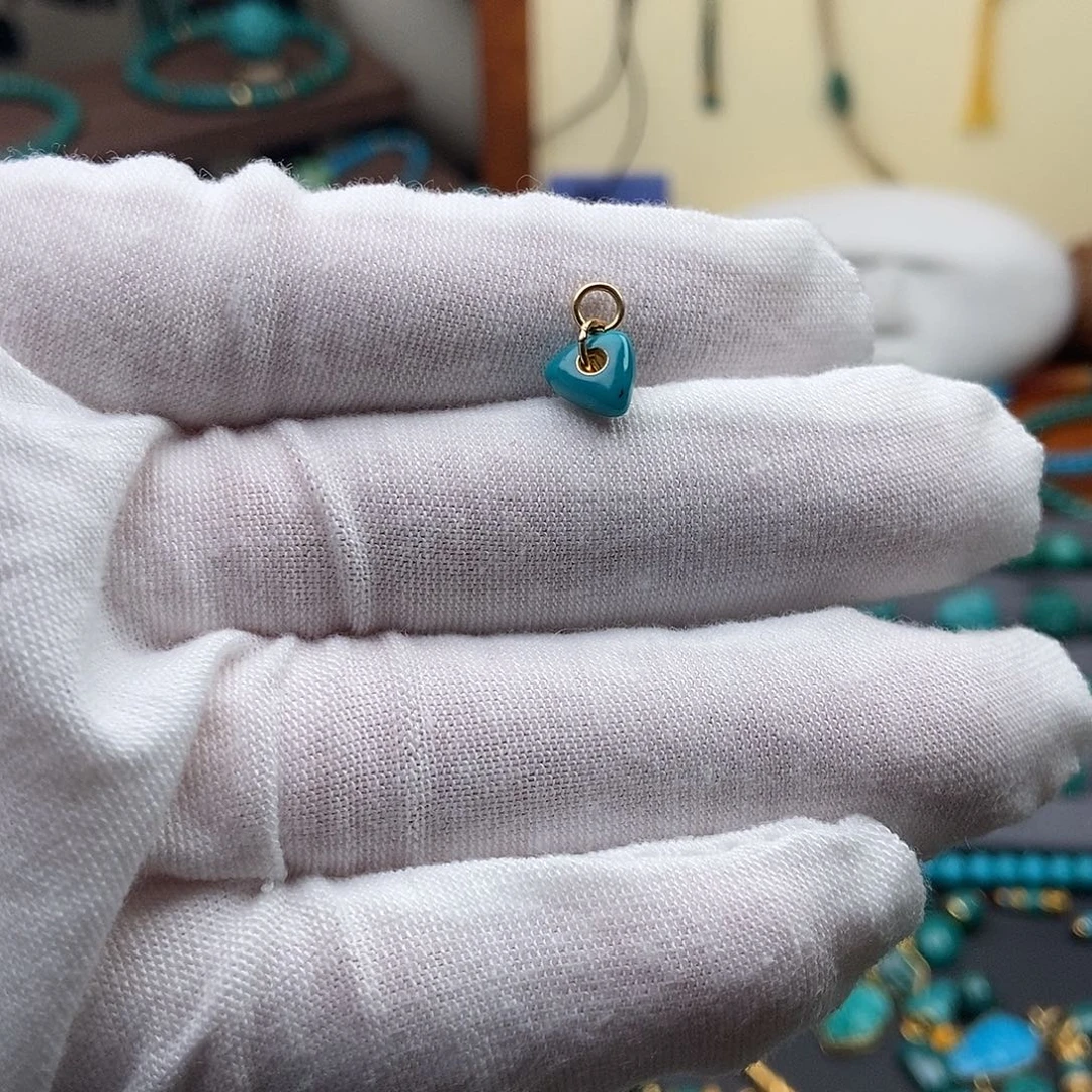 绿松石18K金镶嵌绿松石配饰h