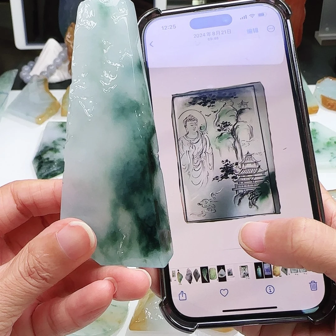 定制翡翠未镶嵌缅甸翡翠挂件