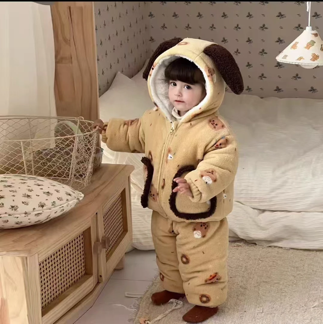 宝宝睡衣冬装超萌加厚保暖家居服套装儿童衣服冬季可爱上衣裤子冬