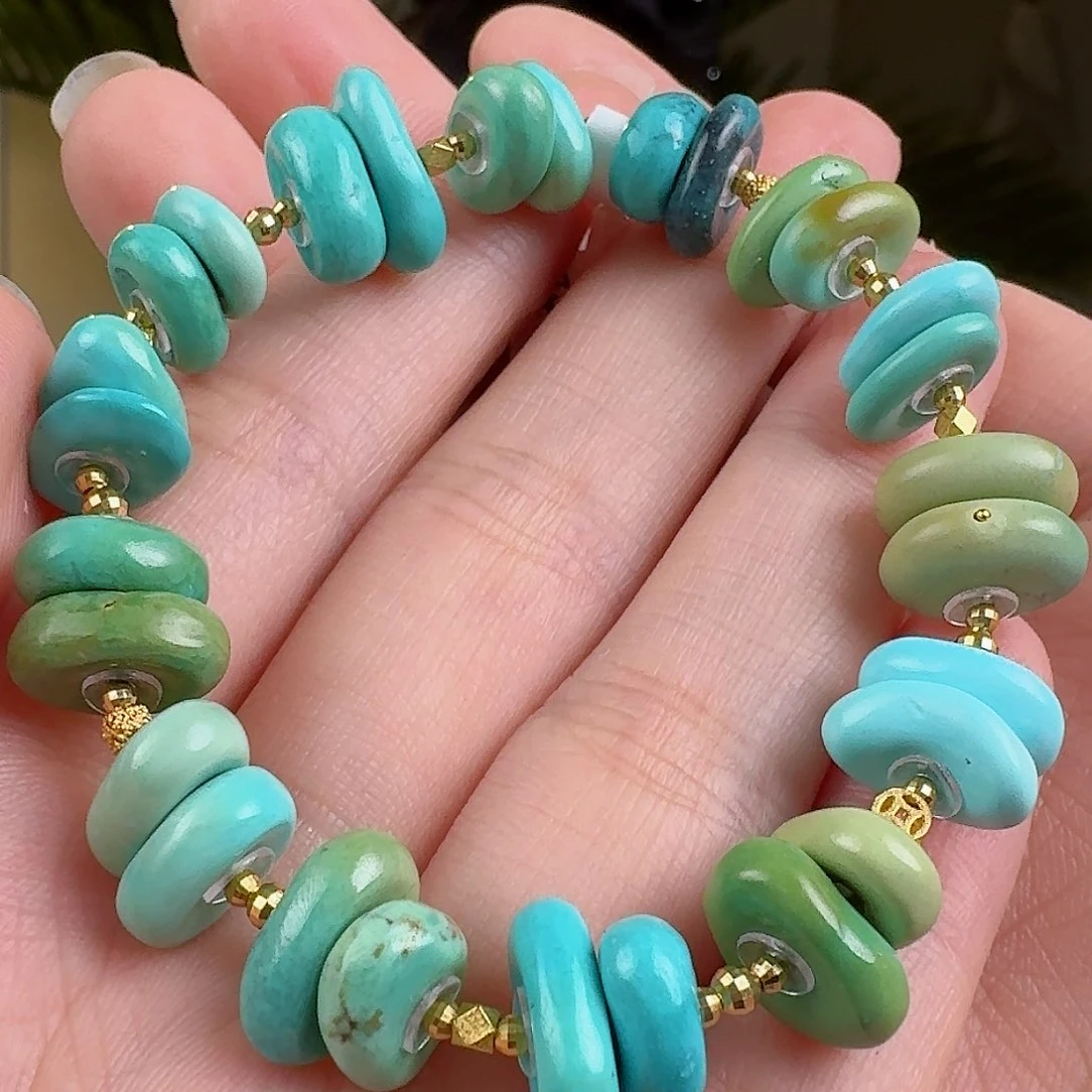 绿松石珠宝奇石18K金镶嵌