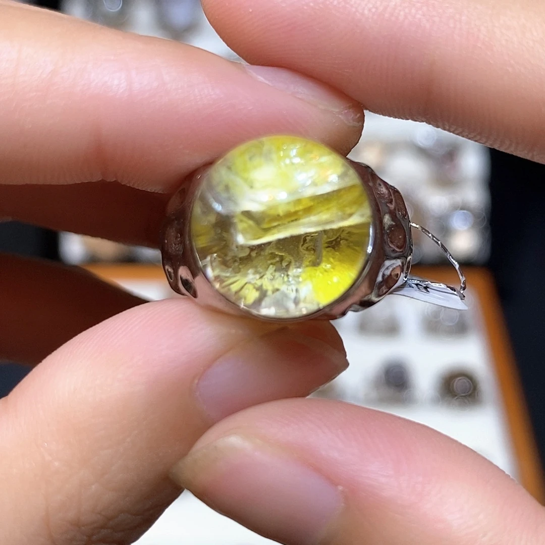 银S925镶嵌戒指水晶