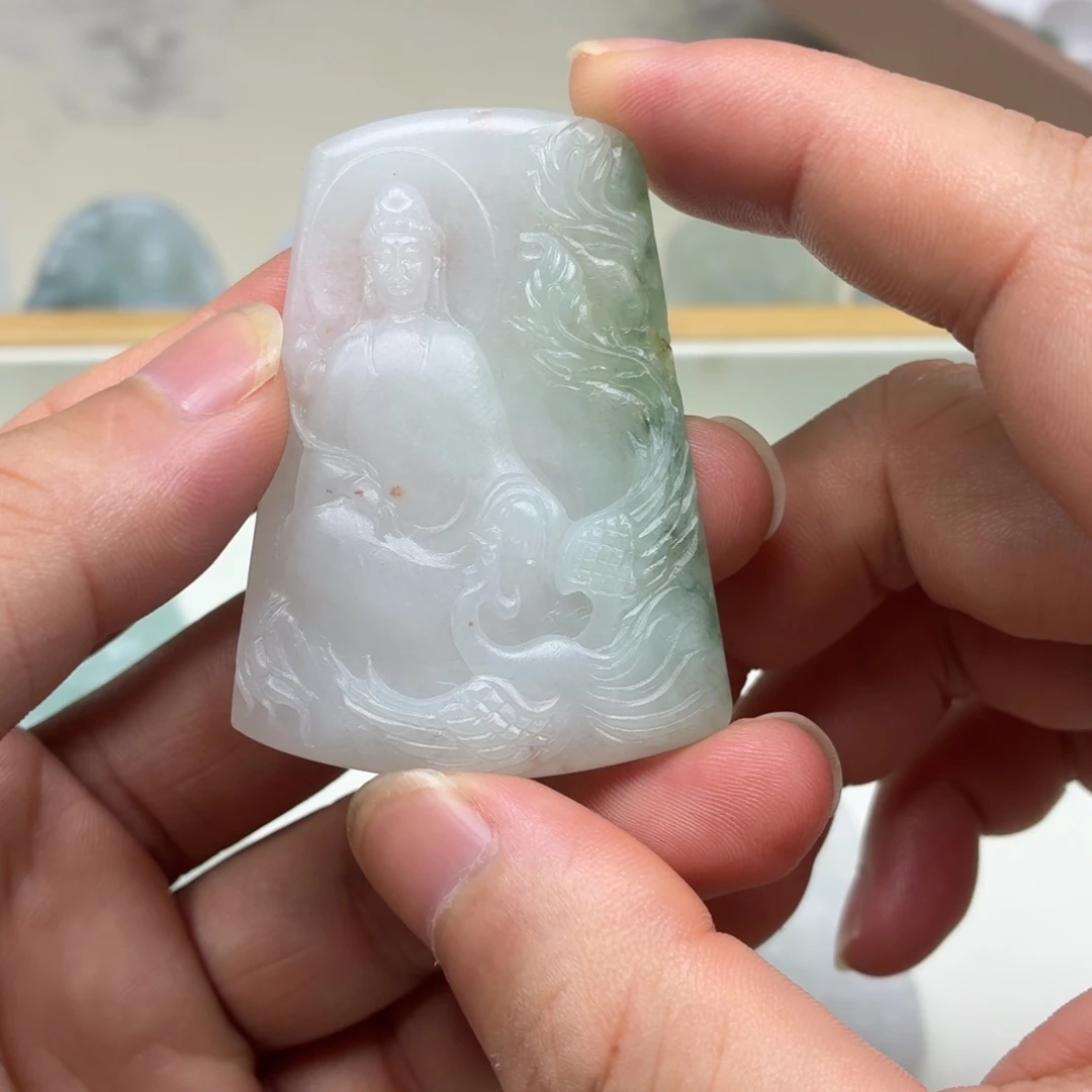 未镶嵌定制翡翠凤凰观音
