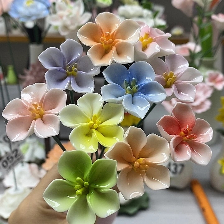 陶瓷陶瓷材料10朵樱花