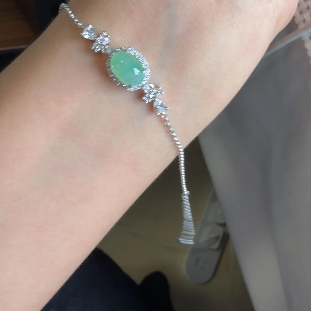 翡翠银S925镶嵌颈饰手链