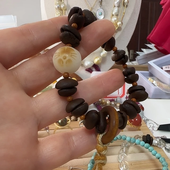 吊坠白玉菩提咖啡豆设计款有纹理优惠