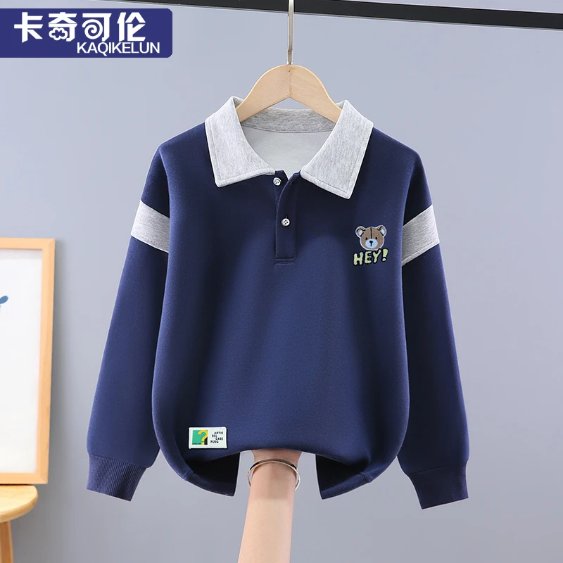 儿童卫衣秋装2025新款男童Polo领上衣春秋款大童衣服男孩韩版童装
