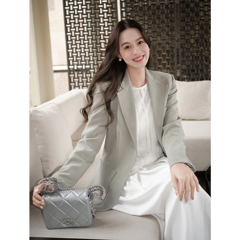 【特价捡漏】汐茉西装可机洗精纺法式气质直筒西服外套美洋MEIYANG