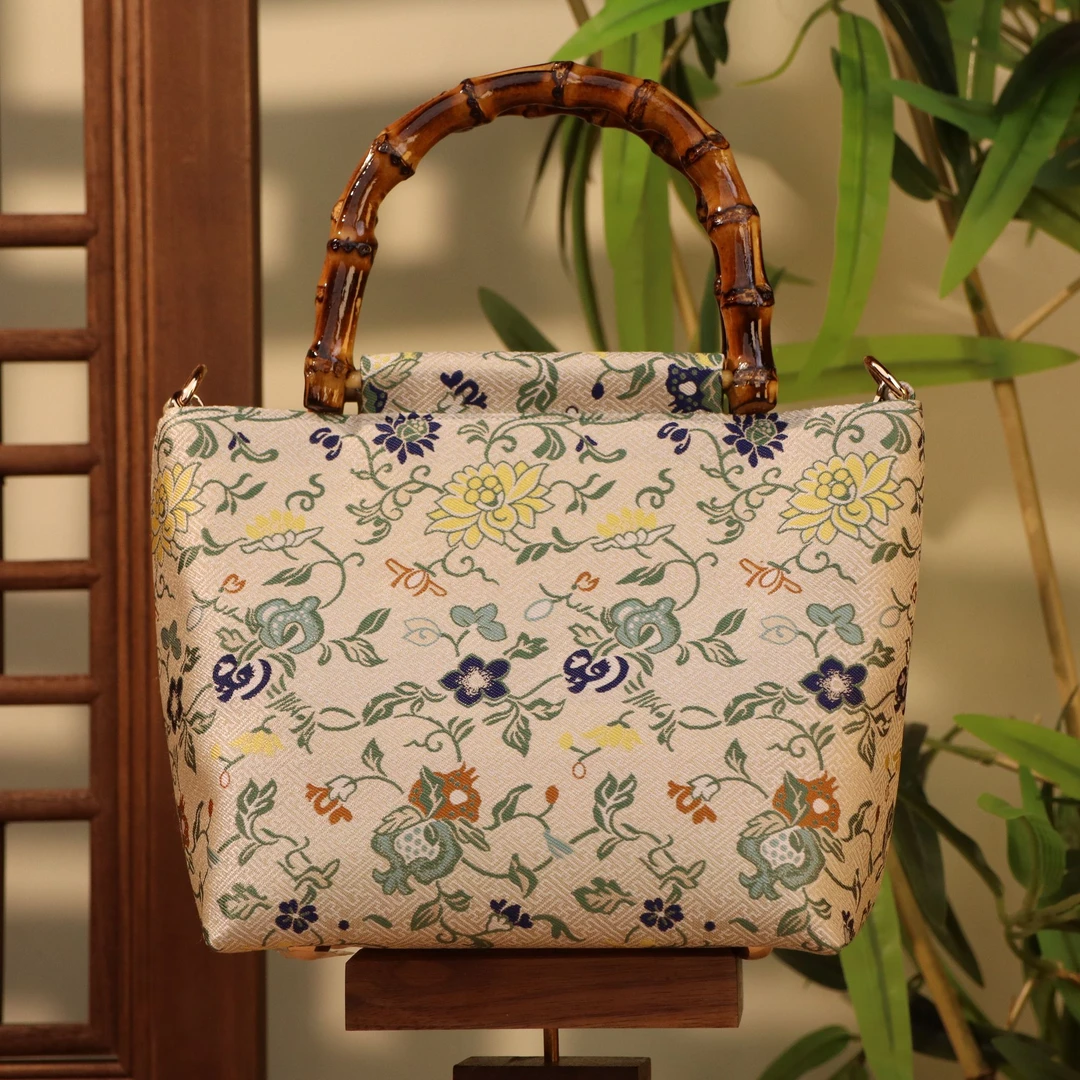 【福寿三多】宋锦竹节包手提包佛手单肩斜挎包百搭女士包时尚潮流