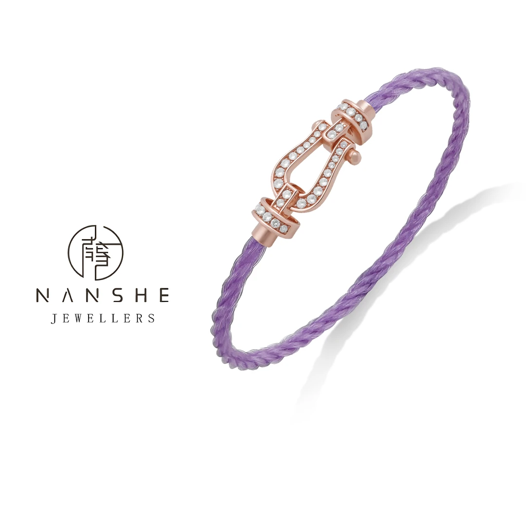 NANSHE/南奢 紫色马蹄扣手链时尚百搭L1163