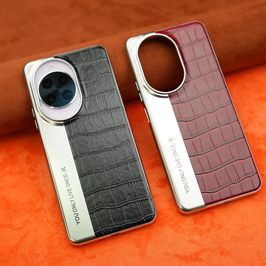 适用于华为Nova14/Pro手机壳相机拼鳄鱼纹全包保护真皮防摔Ultra