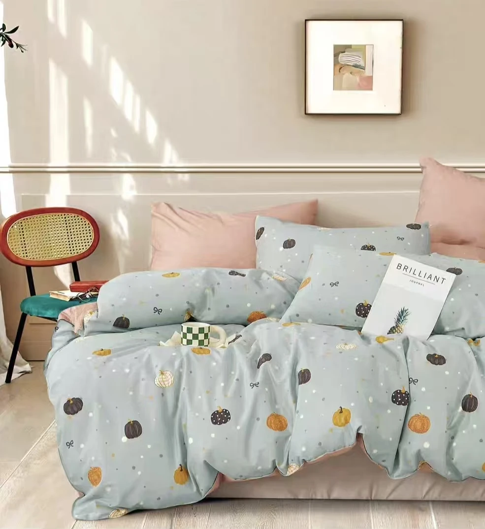 < 软糖南瓜梦 >全棉 单人 双人100 棉被罩 高支高密透气 斜纹被套