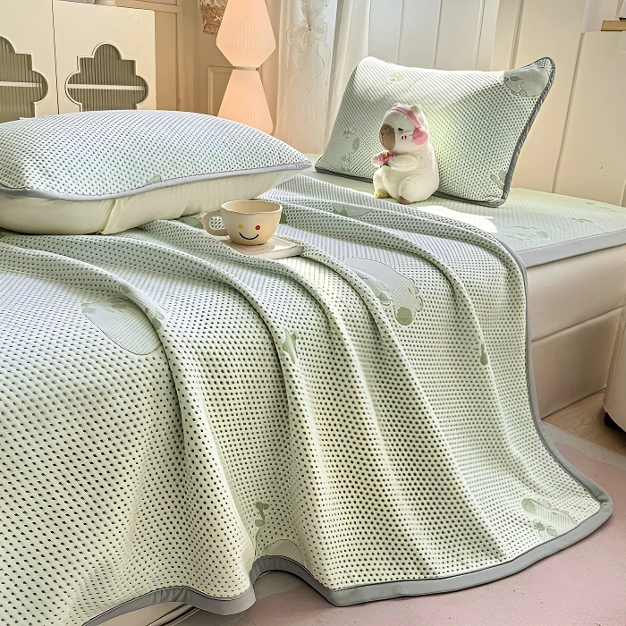 冰丝豆豆夏凉被空调被可机洗2025新款凉感针织棉薄被子夏季盖毯JY