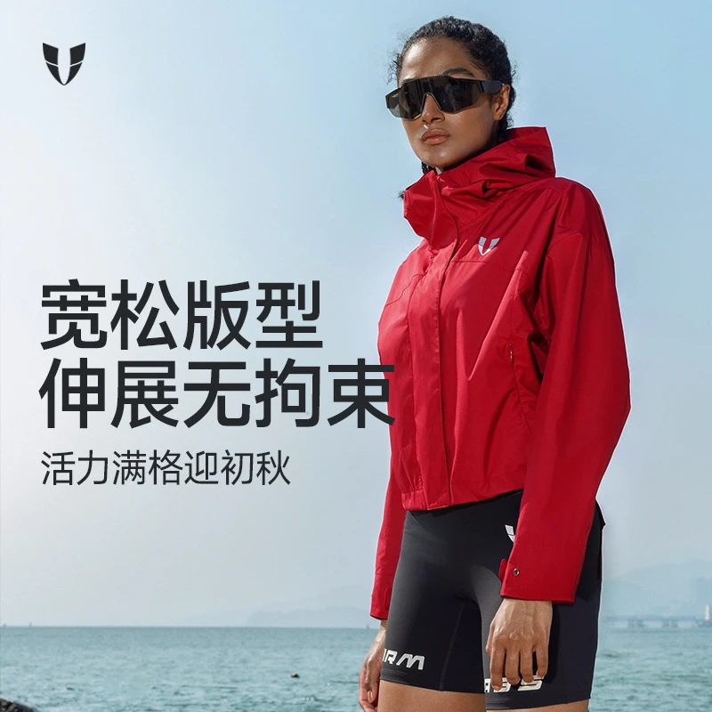 马甲线网红款运动服女宽松软壳连帽外套户外跑步早秋款F2511W011