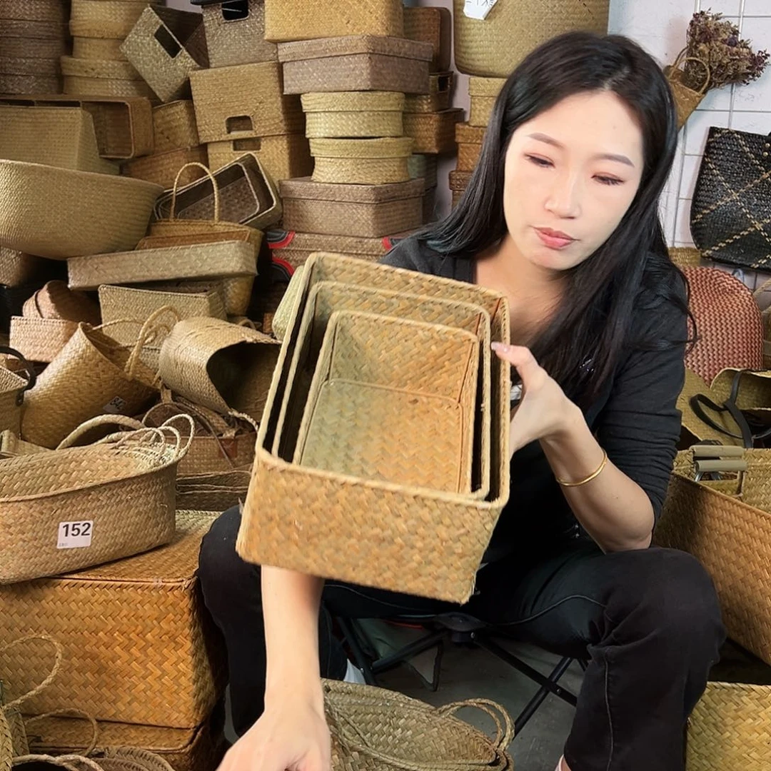 编织带草编包/草编收纳盒微瑕疵