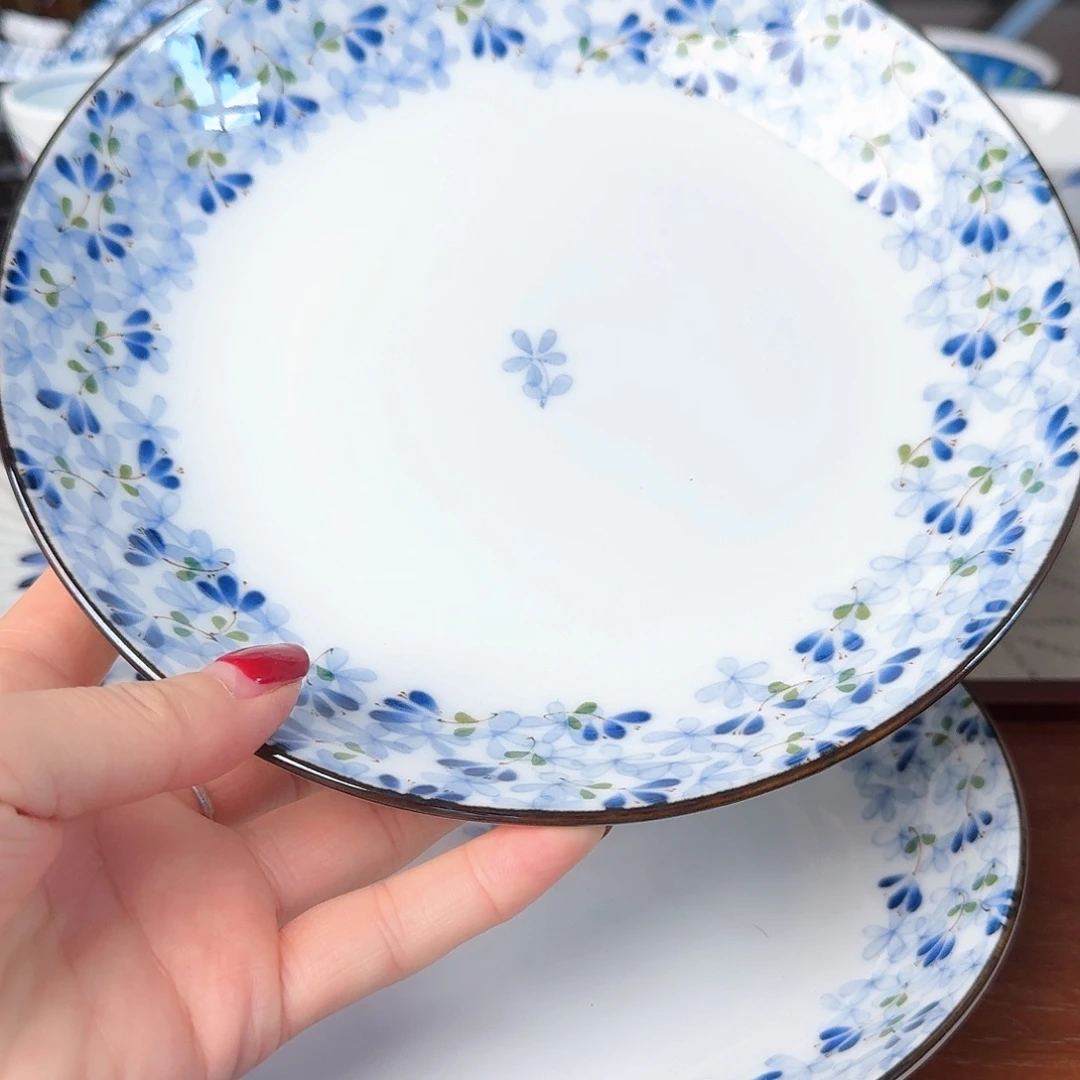 瓷片1只小蓝芽20厘米圆盘，全新