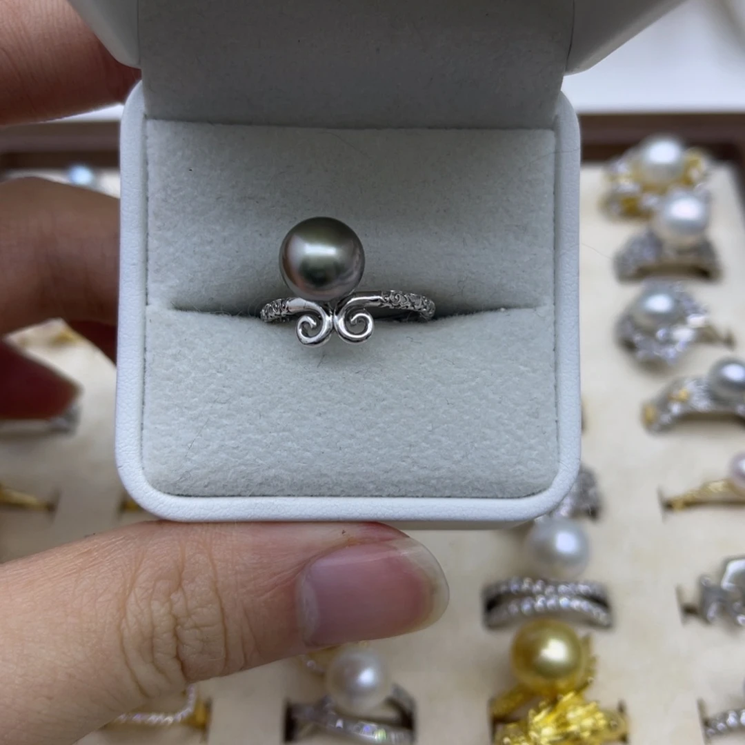 海水珍珠戒指银S925镶嵌
