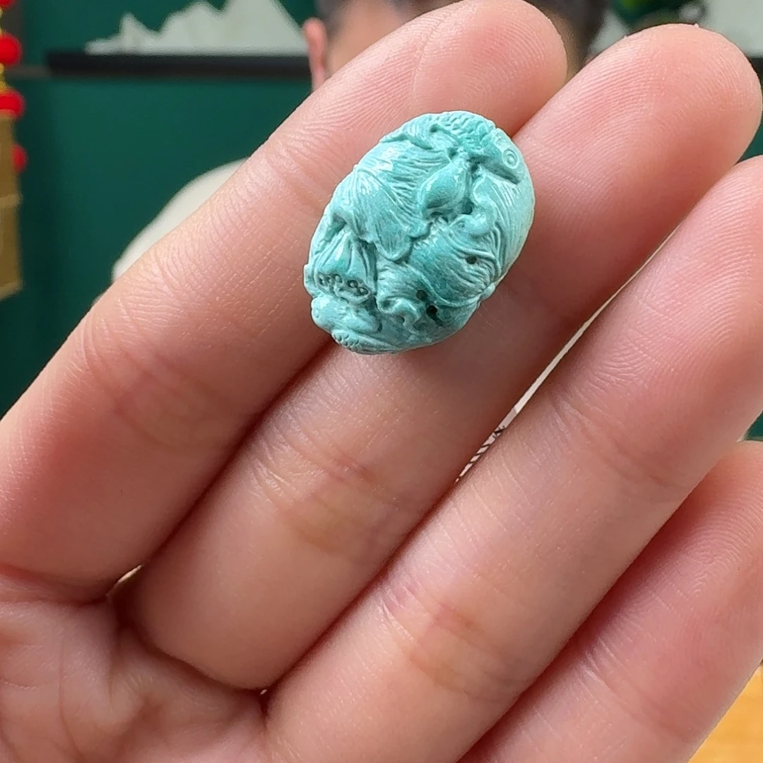 绿松石未镶嵌挂件