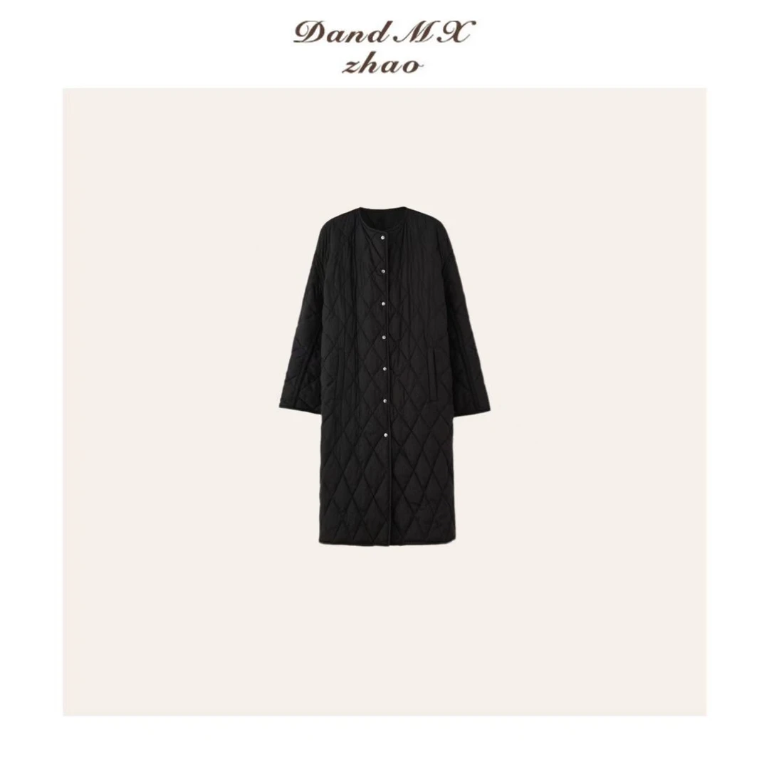 D&MX 轻盈棉感显瘦菱格绗缝极简廓形高个子棉服B25016