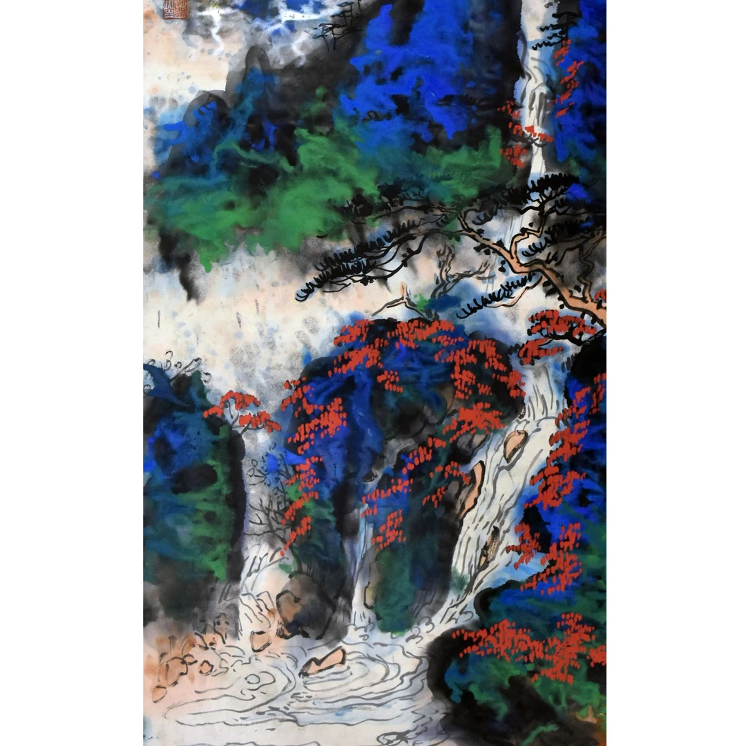 HM0145 秋山云霞 137×68cm 纸本立轴 8.4平尺