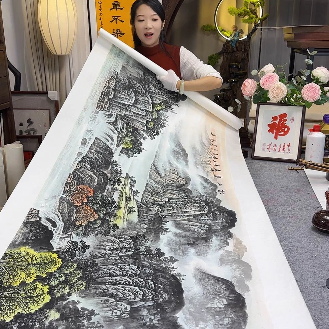 国画石万泉老师山水画