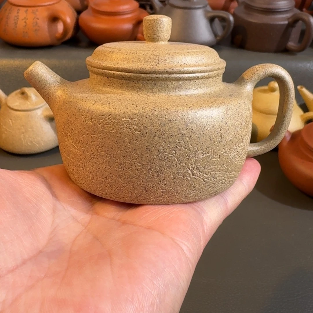 茶壶紫砂全手工制作青段得中壶
