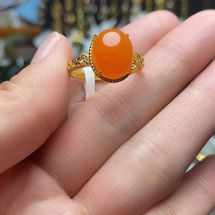 玛瑙/玉髓银S925镶嵌戒指