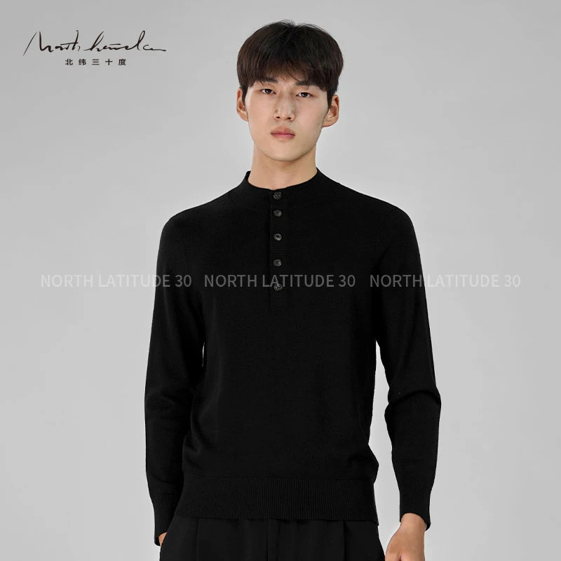 北纬三十度原创设计师品牌男装秋冬新品羊毛衬衫时尚休闲复古中式