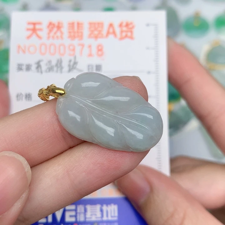 翡翠未镶嵌颈饰叶子