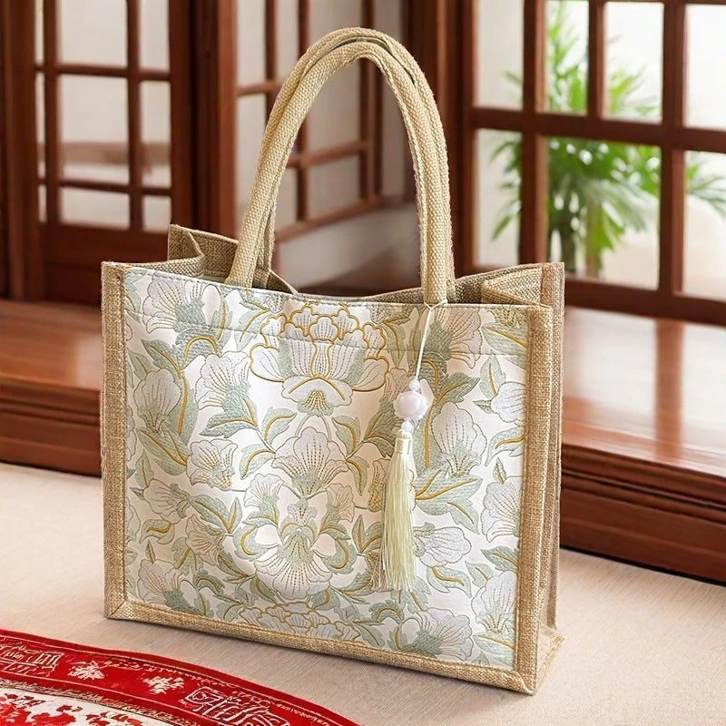 帆布包包女手提包2025新款大容量麻布手提袋ins上班通勤托特包TK