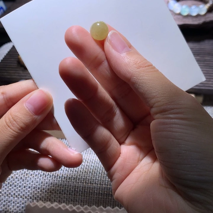 翡翠散珠黄翡单珠卡10