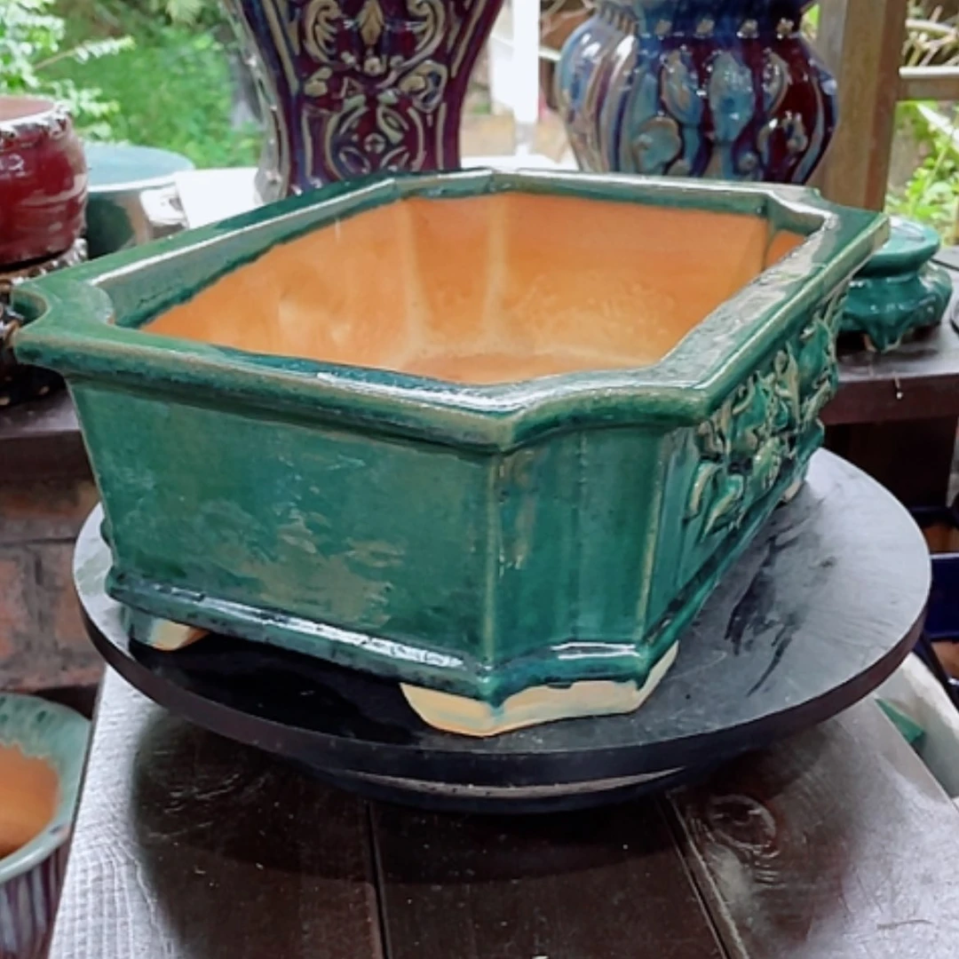 【闪购商品】黄*人中国风柴烧花盆