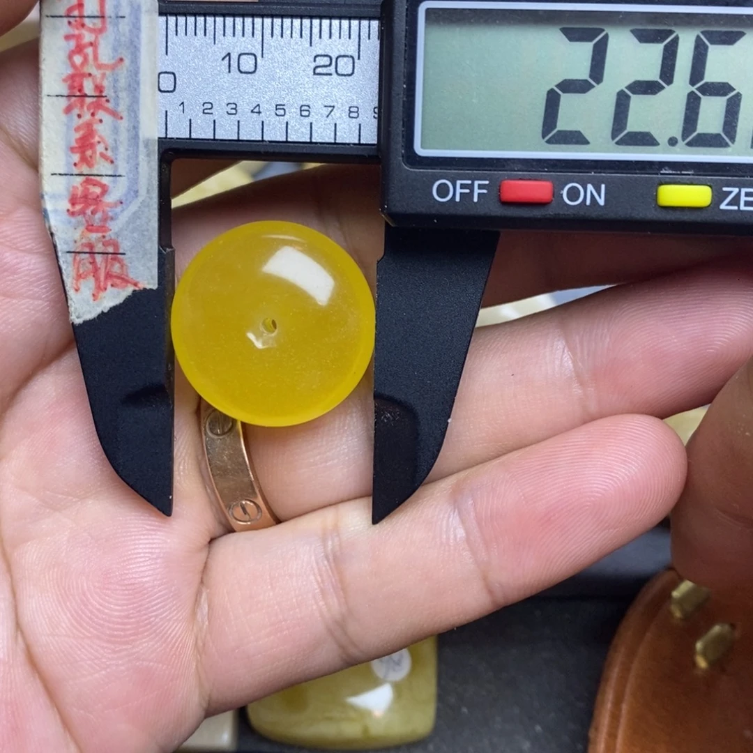 裸石蜜蜡未镶嵌22.6x9.7气泡扣子