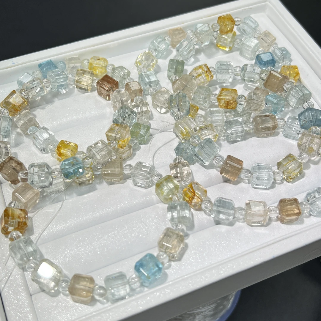 彩色多宝方塘托帕手串【多样性发其一】